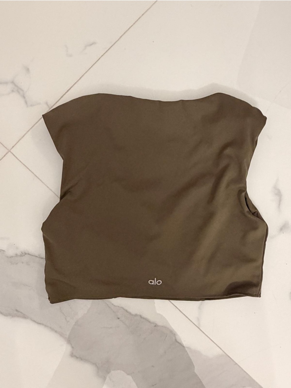 ALO Yoga Olive Brown Crop Top & High-Waist Leggings Set - Picture 2 of 3